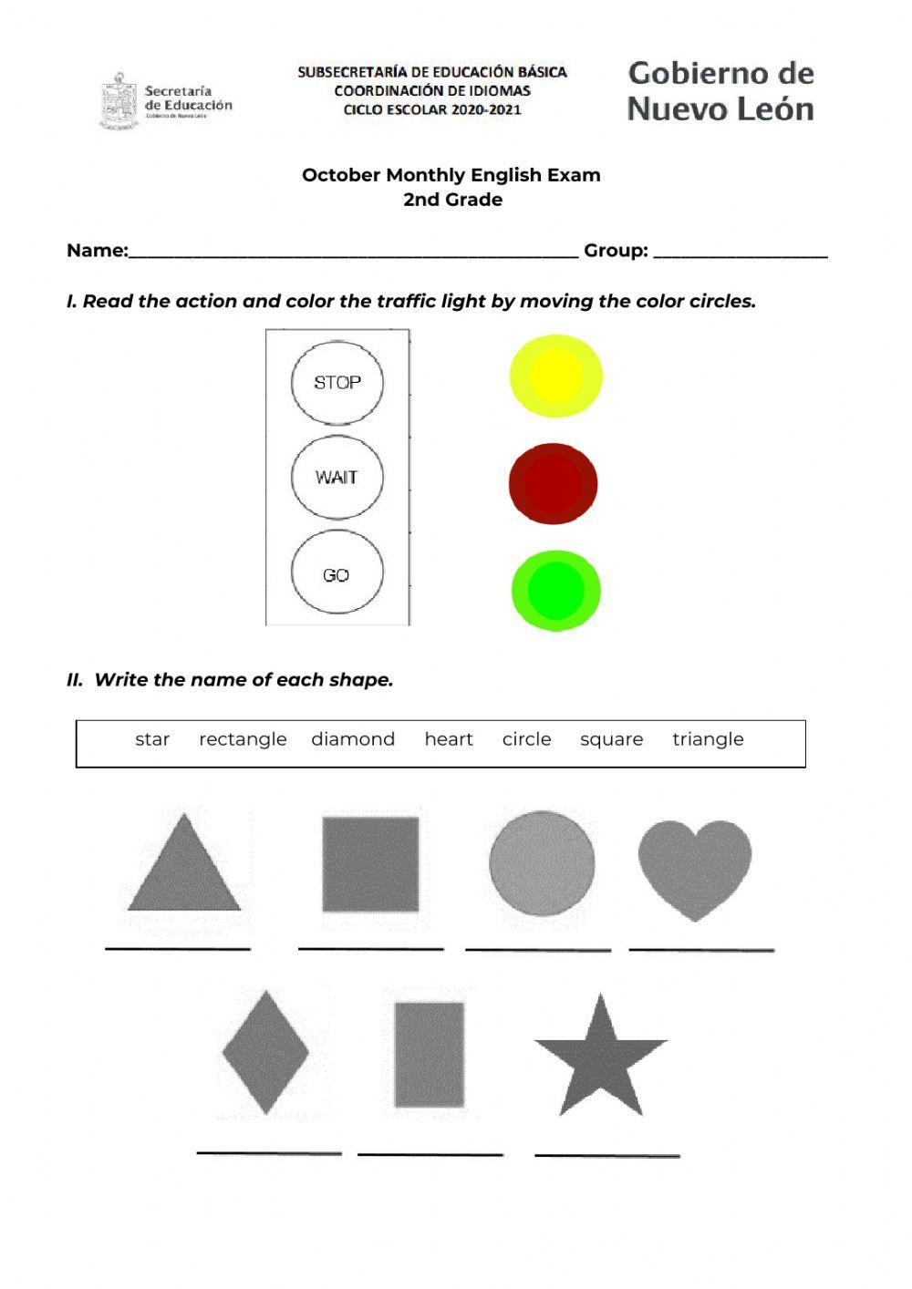 October Quiz - Second Grade