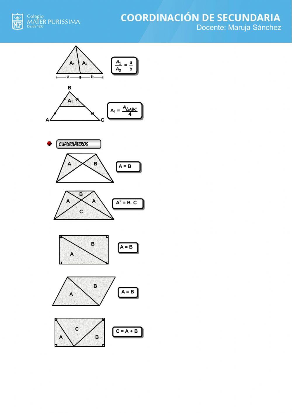 Areas de regiones poligonales