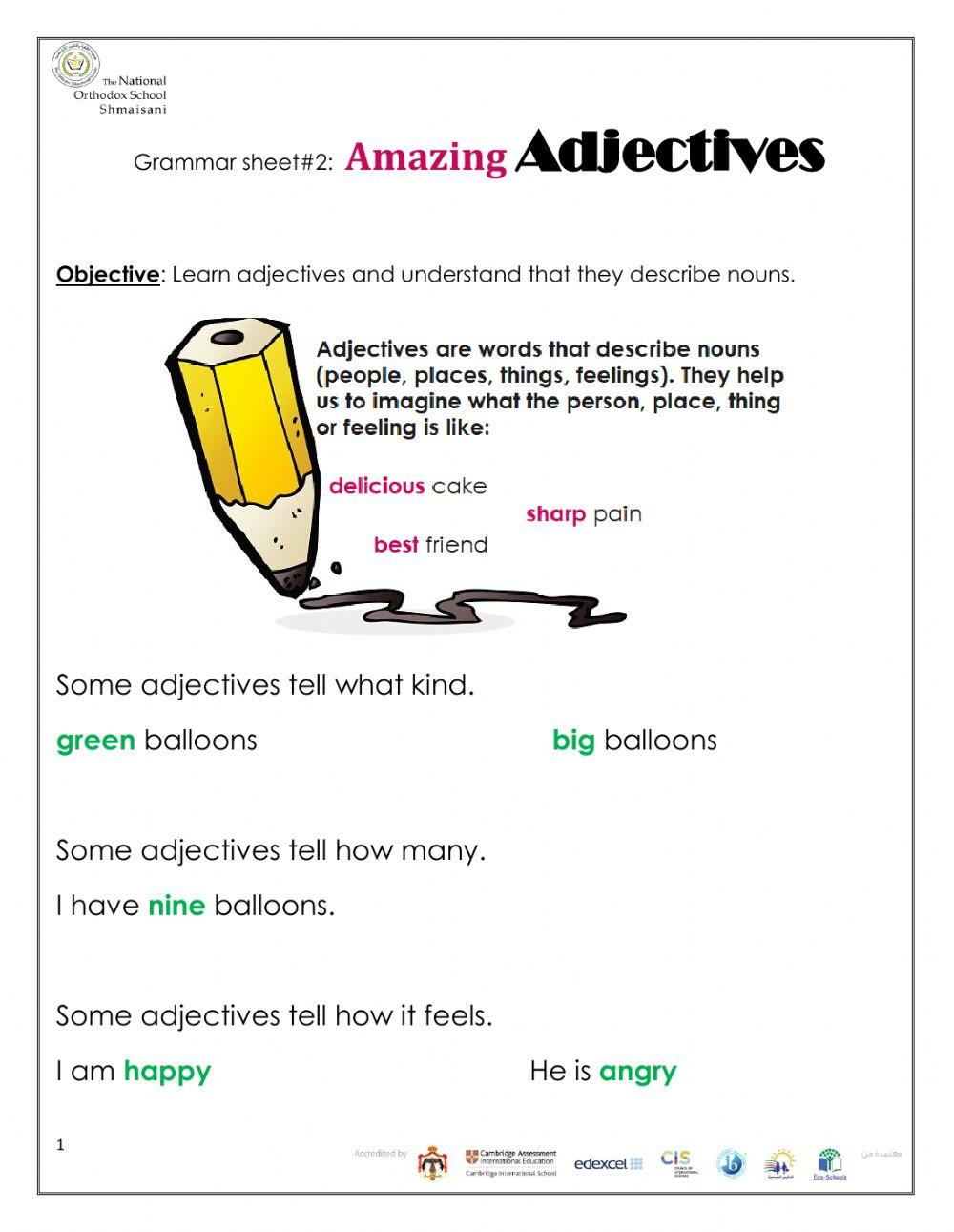 Amazing Adjectives