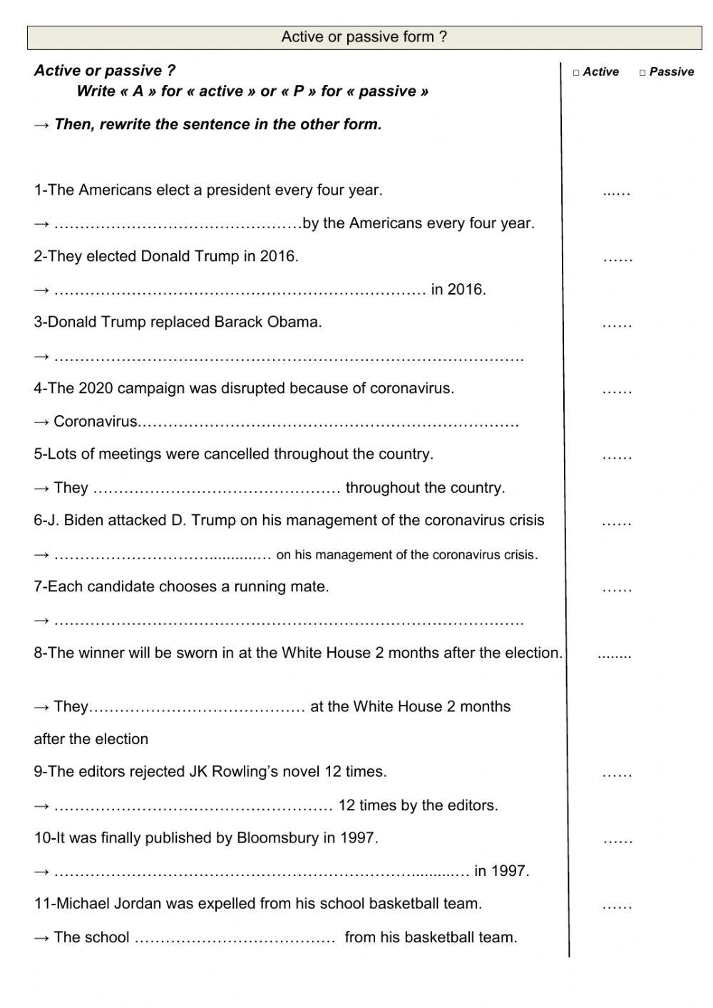 Active or passive form?