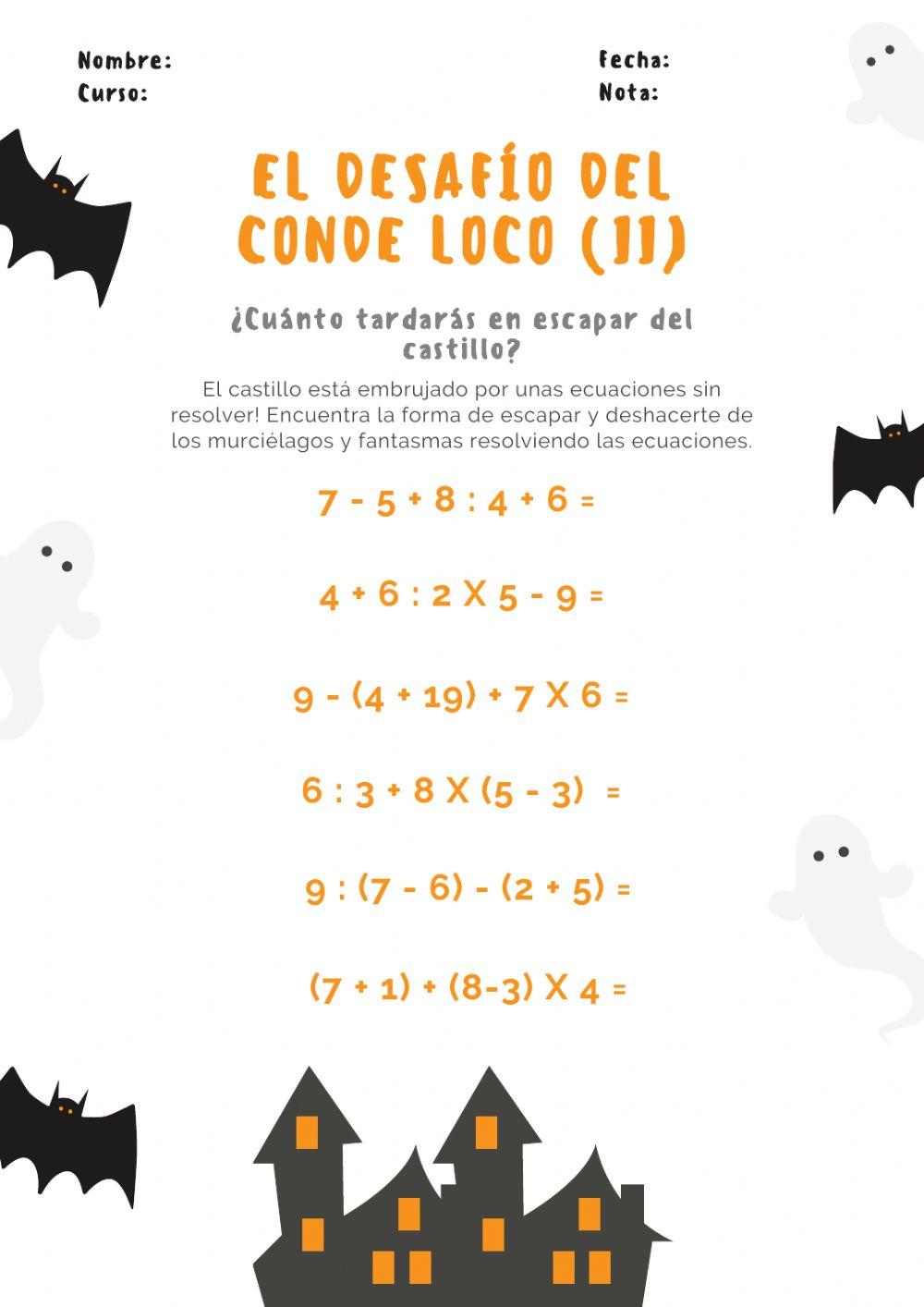 Operaciones combinadas Halloween (II) Operaciones combinadas Halloween (II)