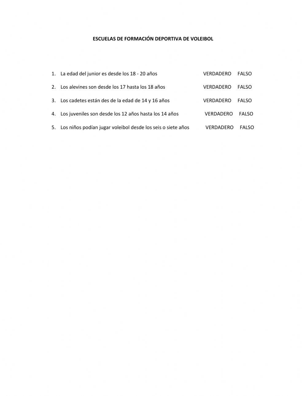 Escuelas de formación deportiva de voleibol