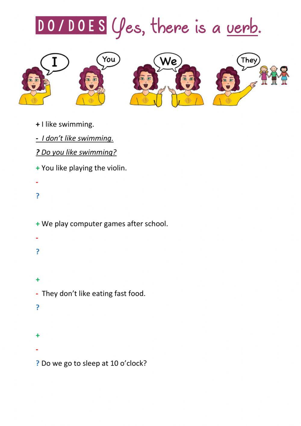 Do-does | Free Interactive Worksheets | 451405