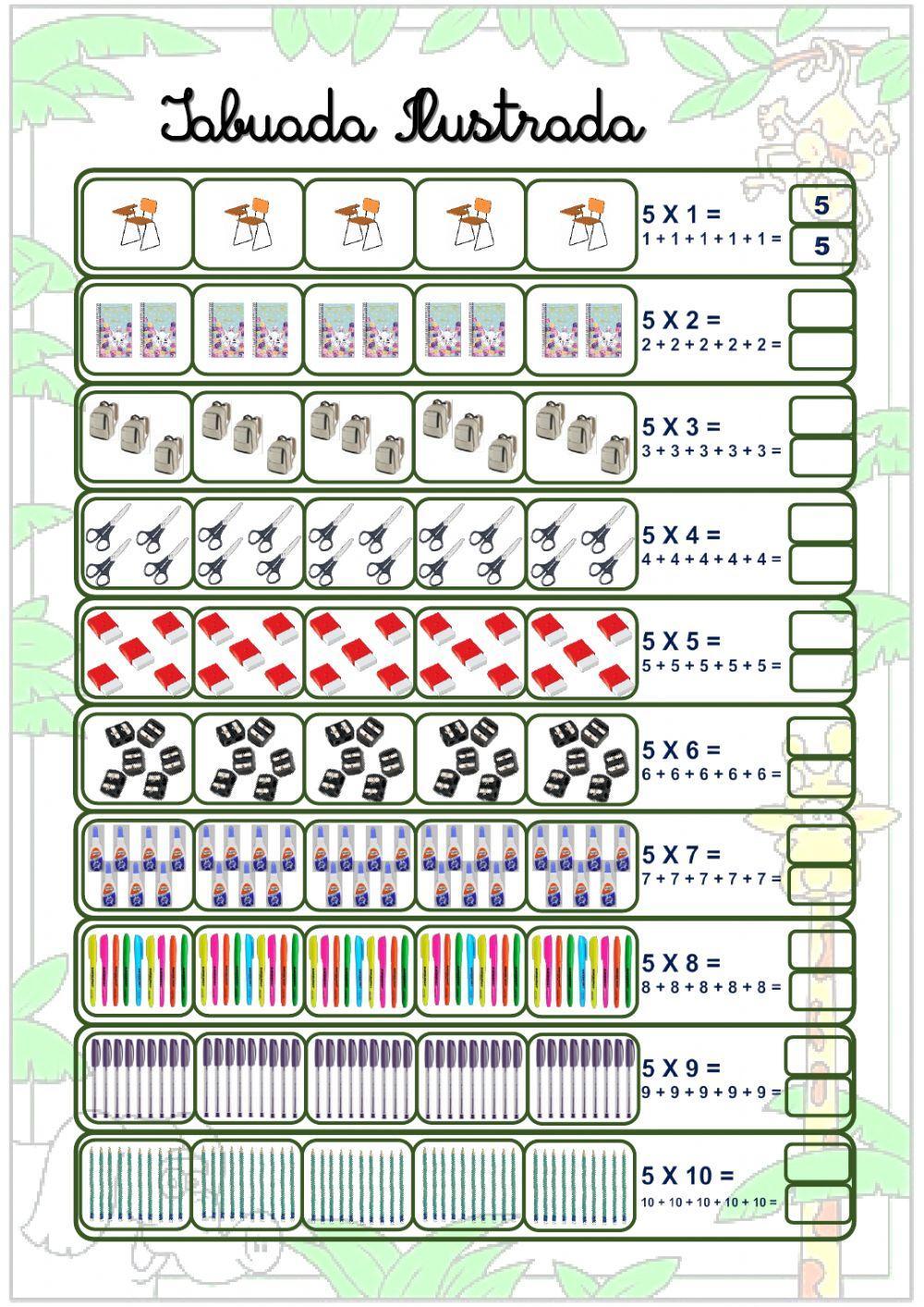 Tabuadas de multiplicar
