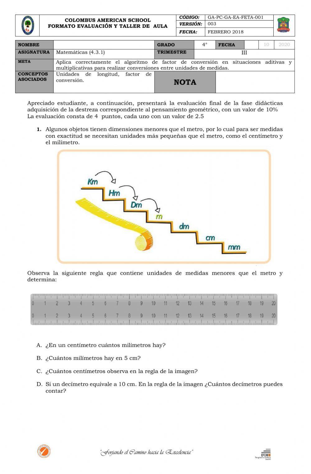 Factor de Conversión