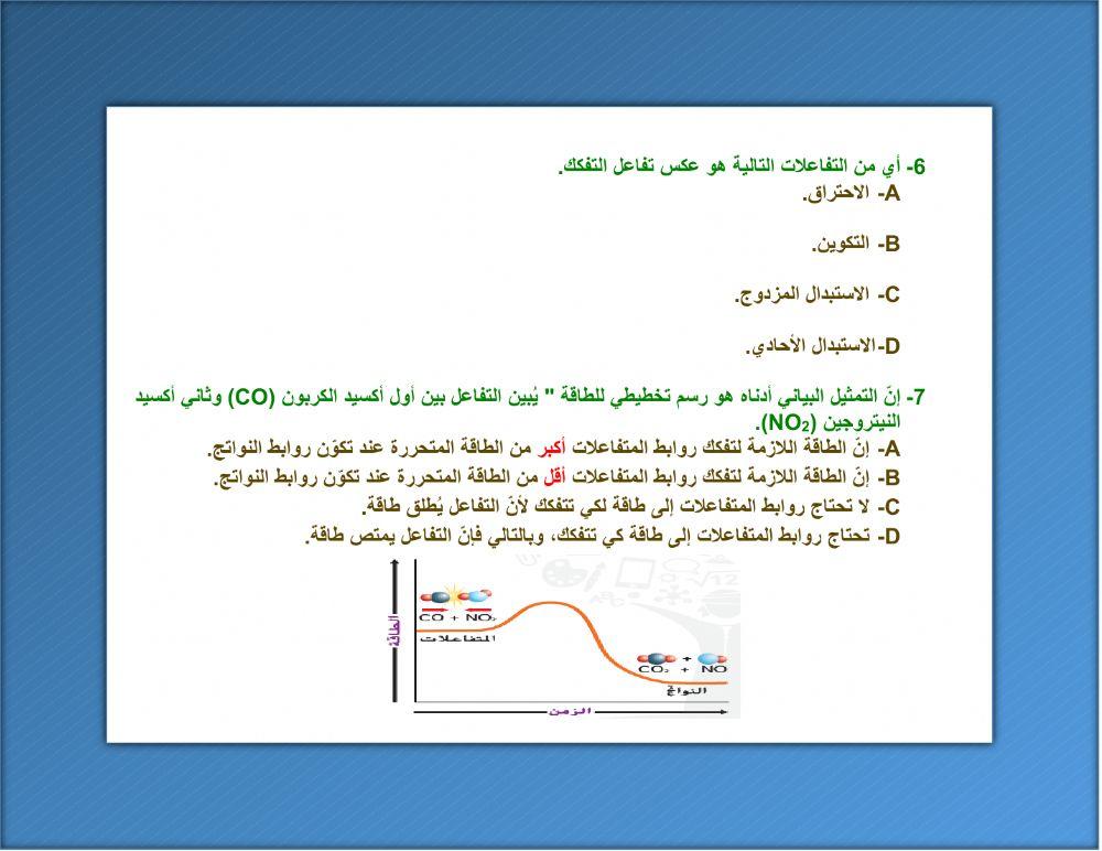 أنواع التفاعلات الكيميائية