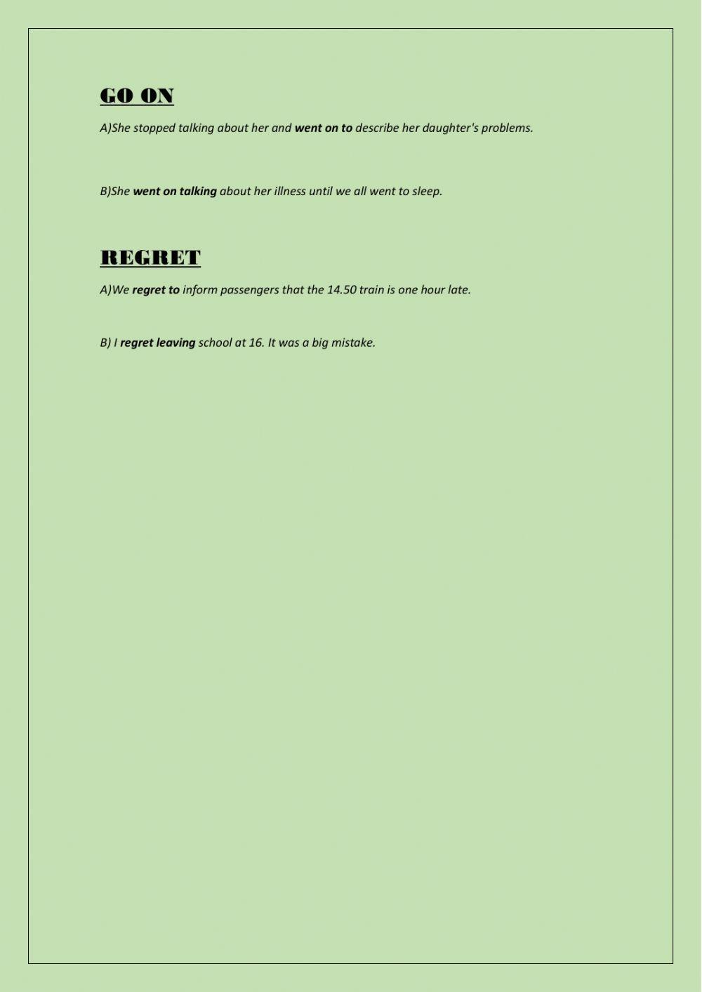 Verb patterns game from a bbc audio