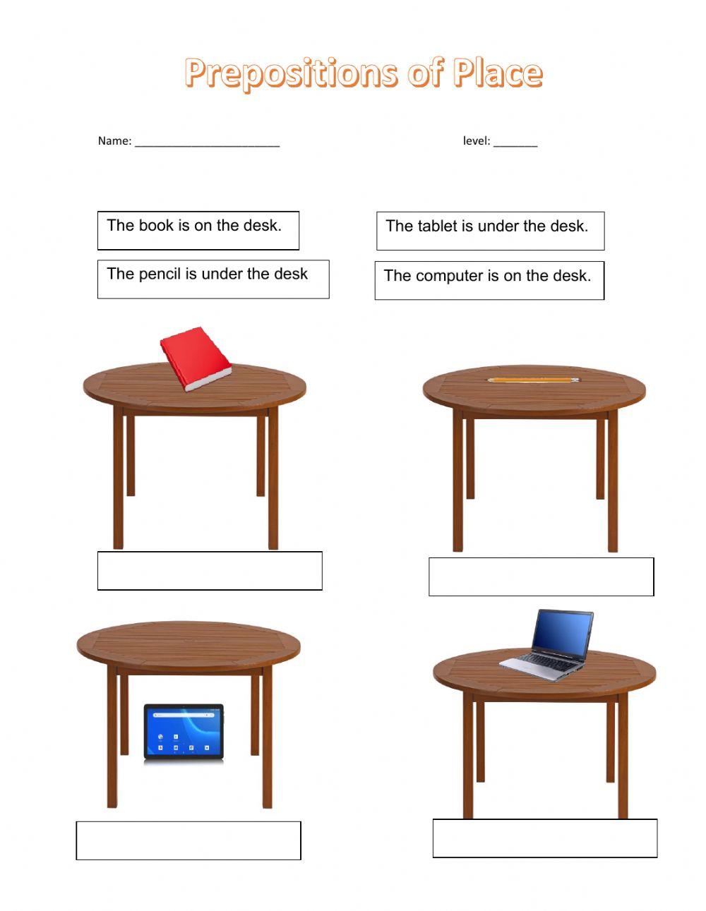Prepositions of place
