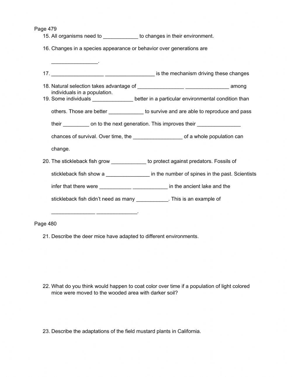 Selection Reading Notes