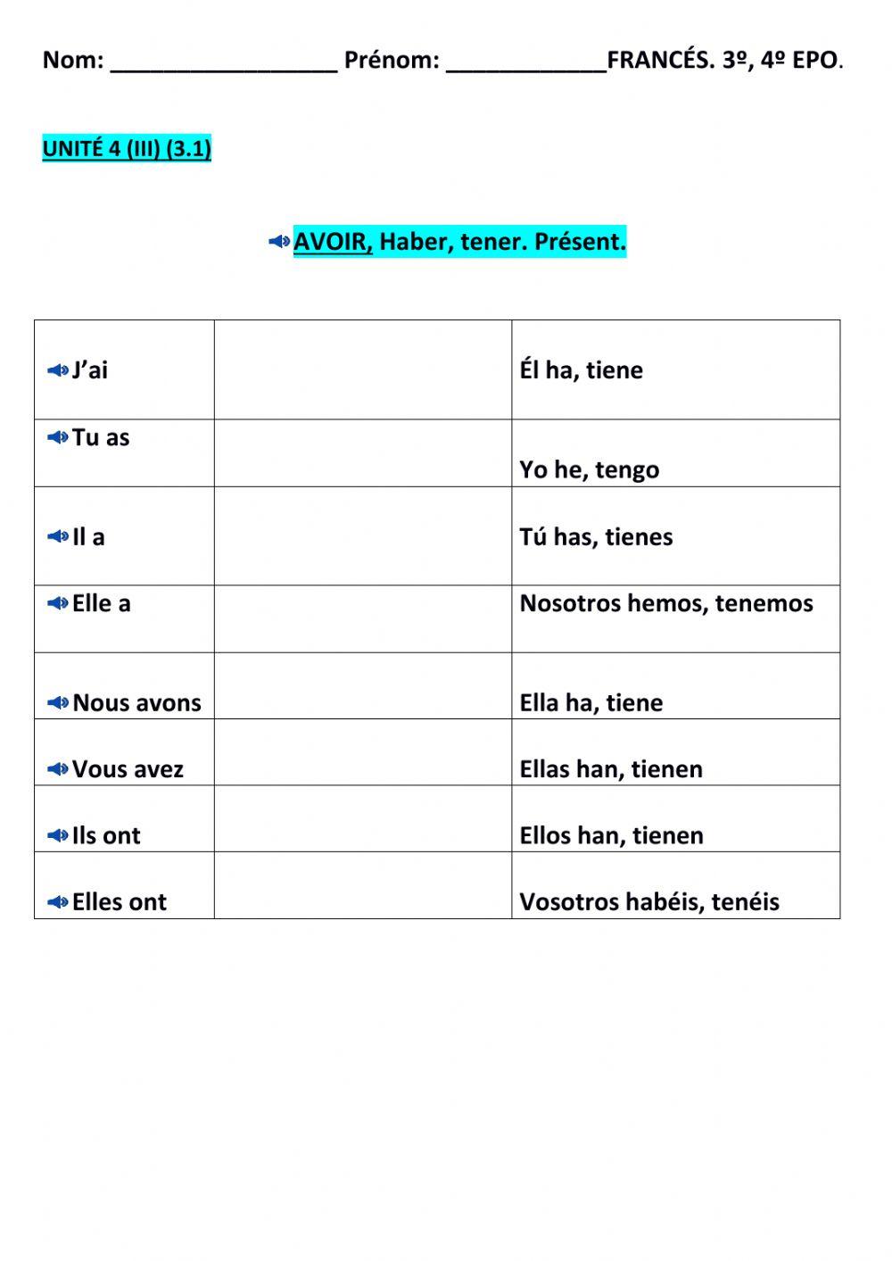 Unité 4 (iii) (3.1)