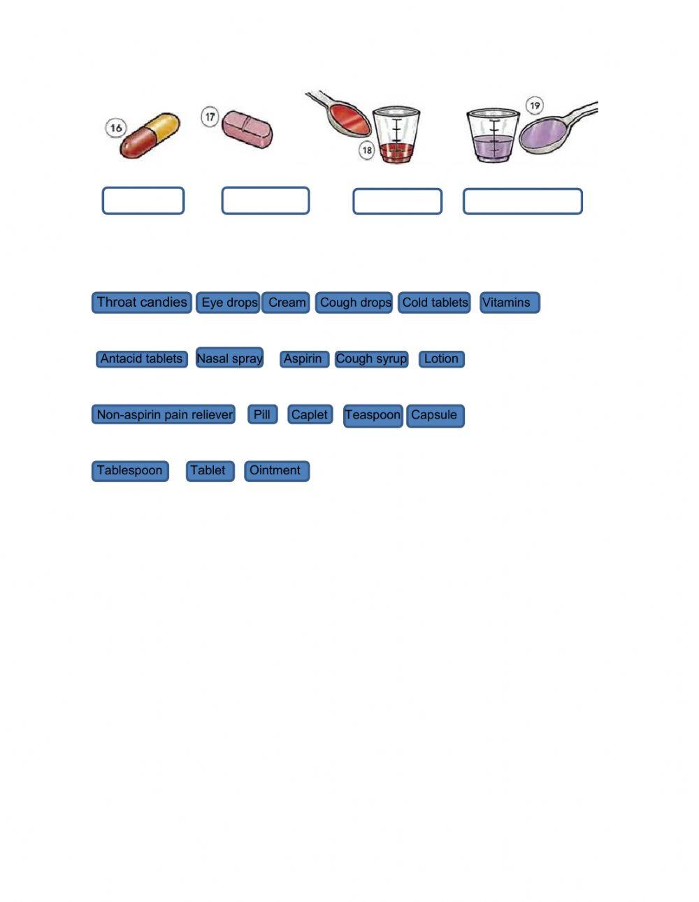 Medicines vocabulary