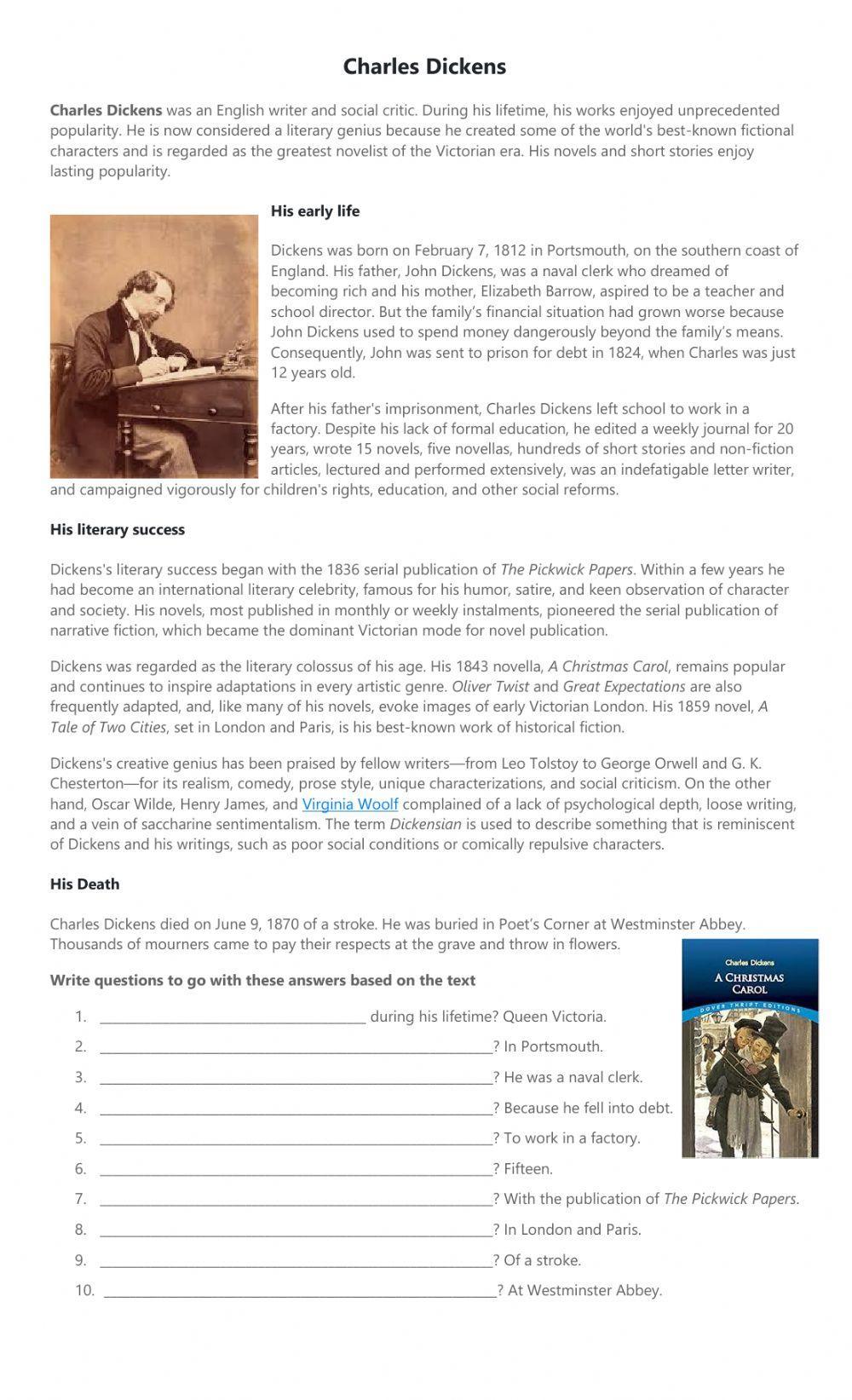 Charles Dickens' biography