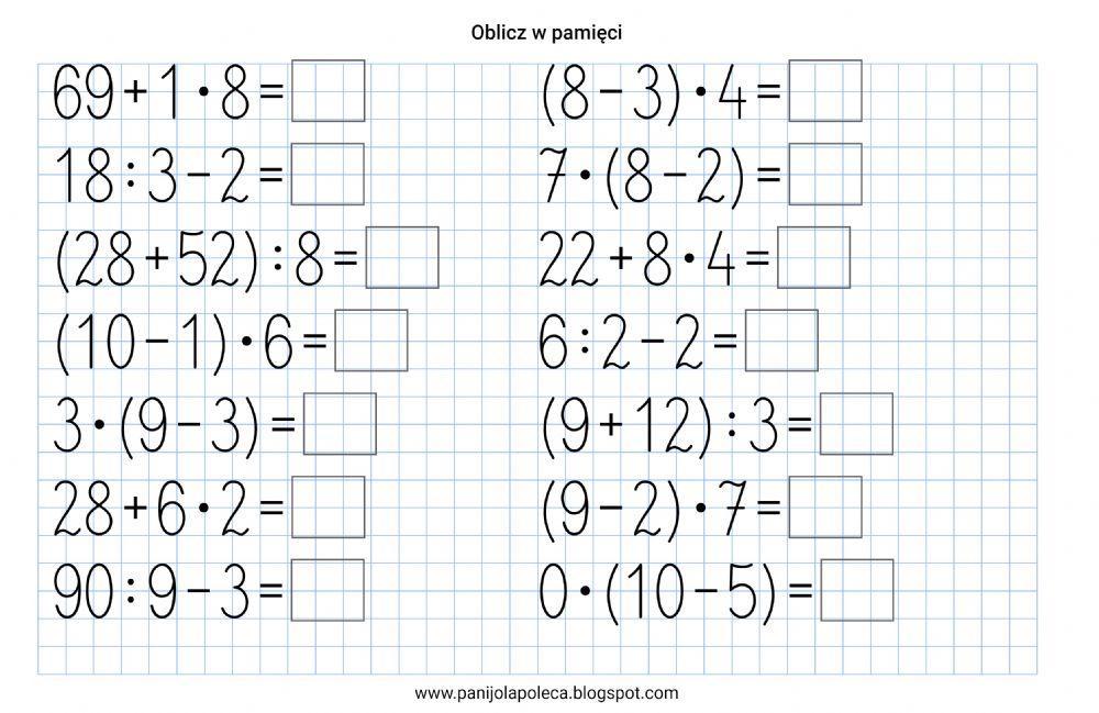 Kolejność wykonywania działań