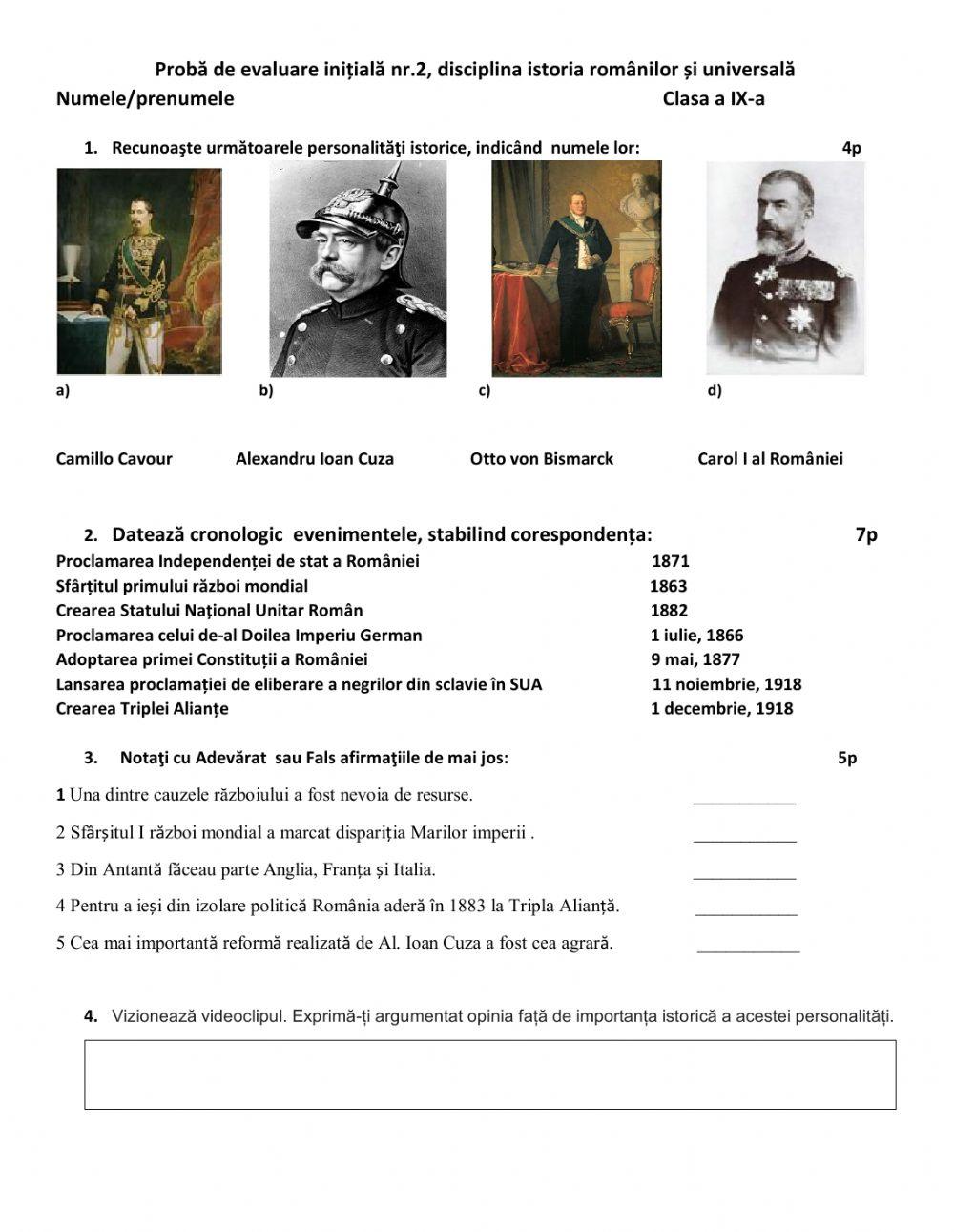 Evaluare inițială nr.2