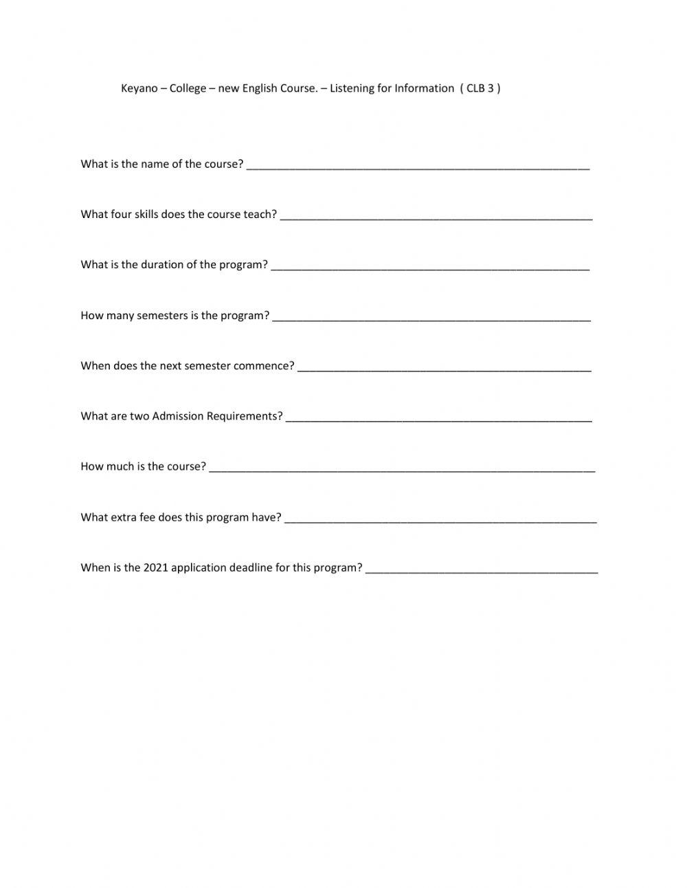 Listening for Course Information