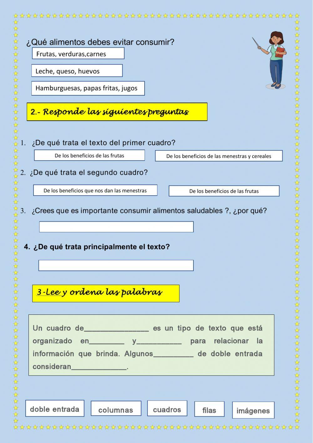Leemos sobre los alimentos