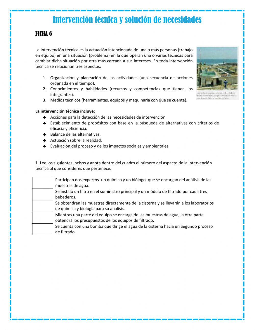 Intervención técnica y solución de necesidades