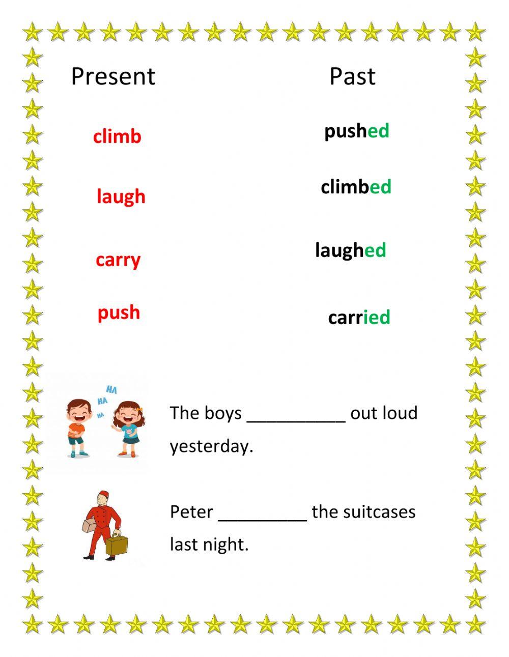 Regular verbs in past