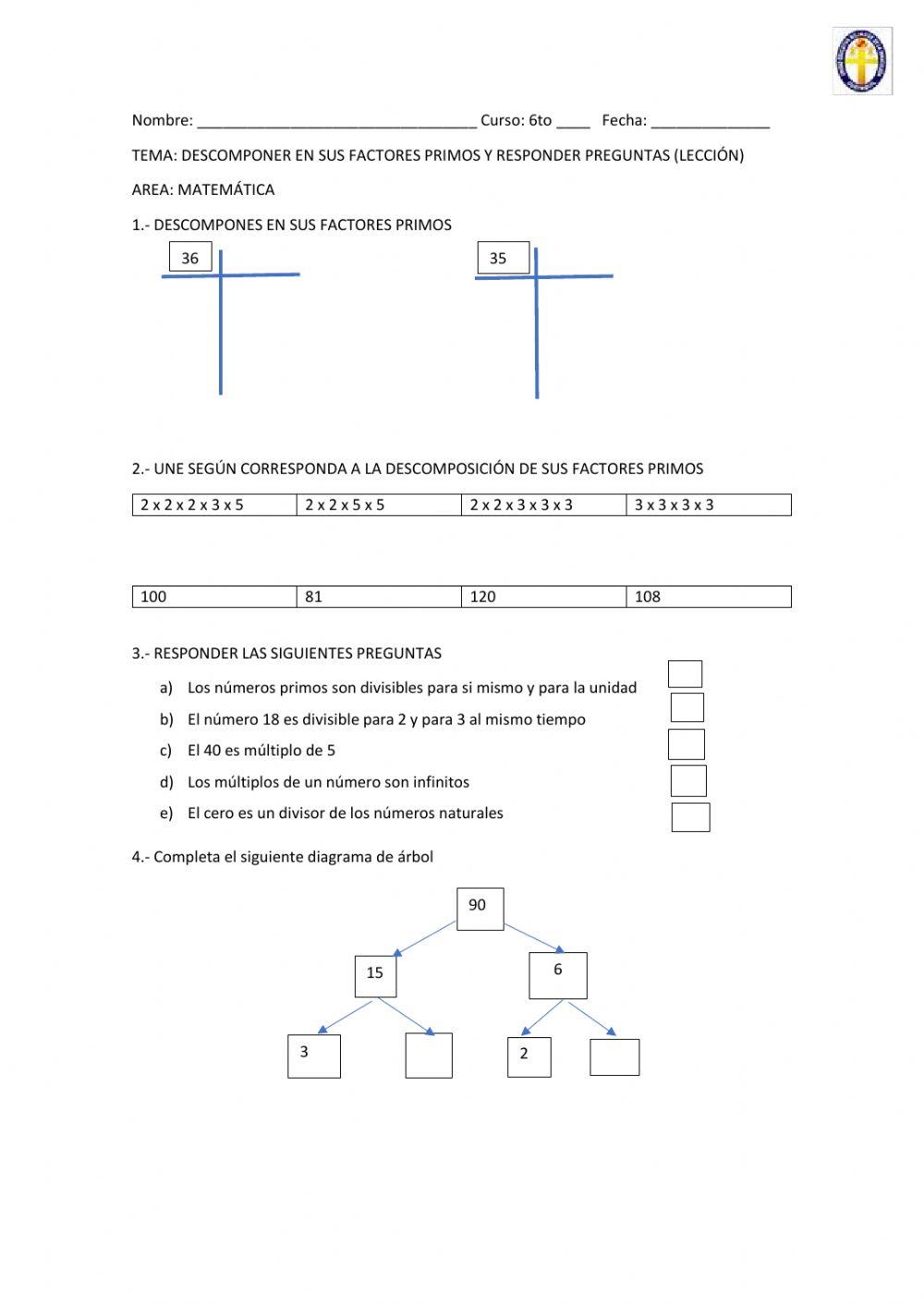 Lección factor primo