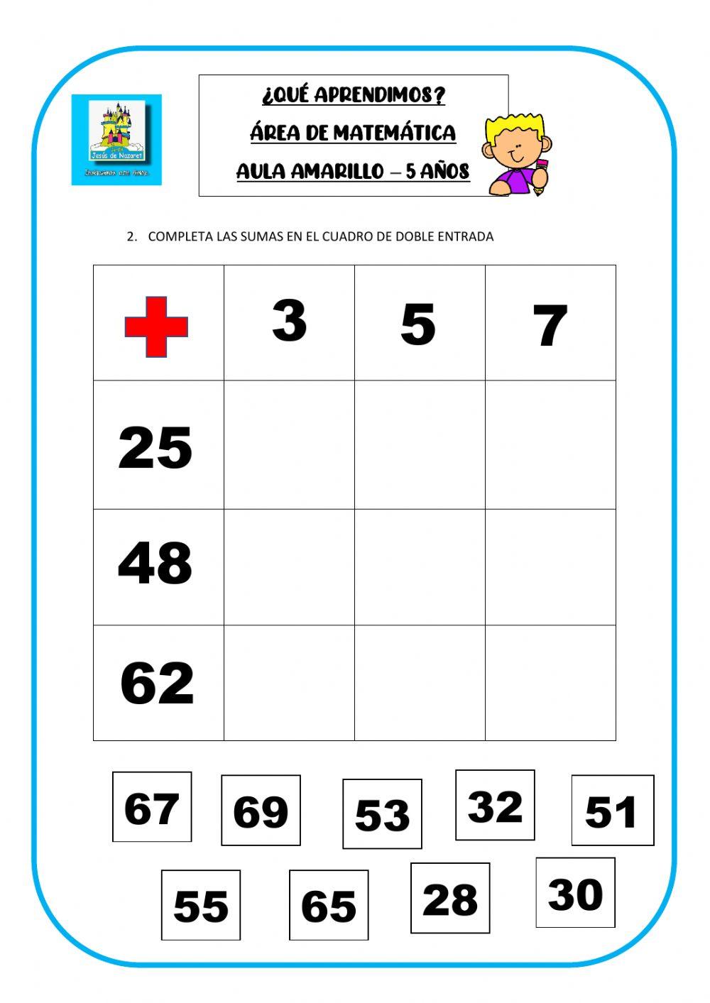Sumas, decenas, ascendentes y descendentes