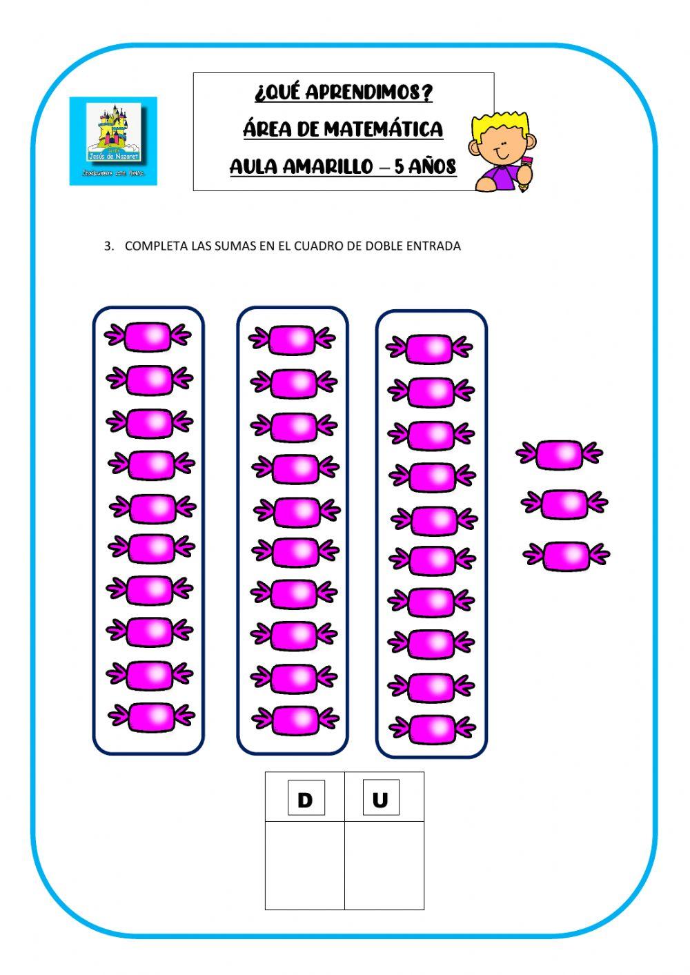 Sumas, decenas, ascendentes y descendentes