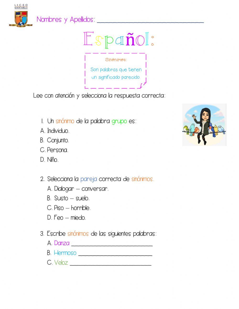 Sinónimos y antónimos