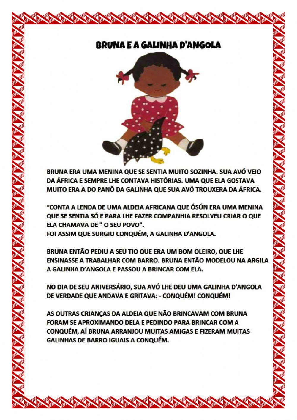 Bruna e a Galinha d-Angola quarto ano