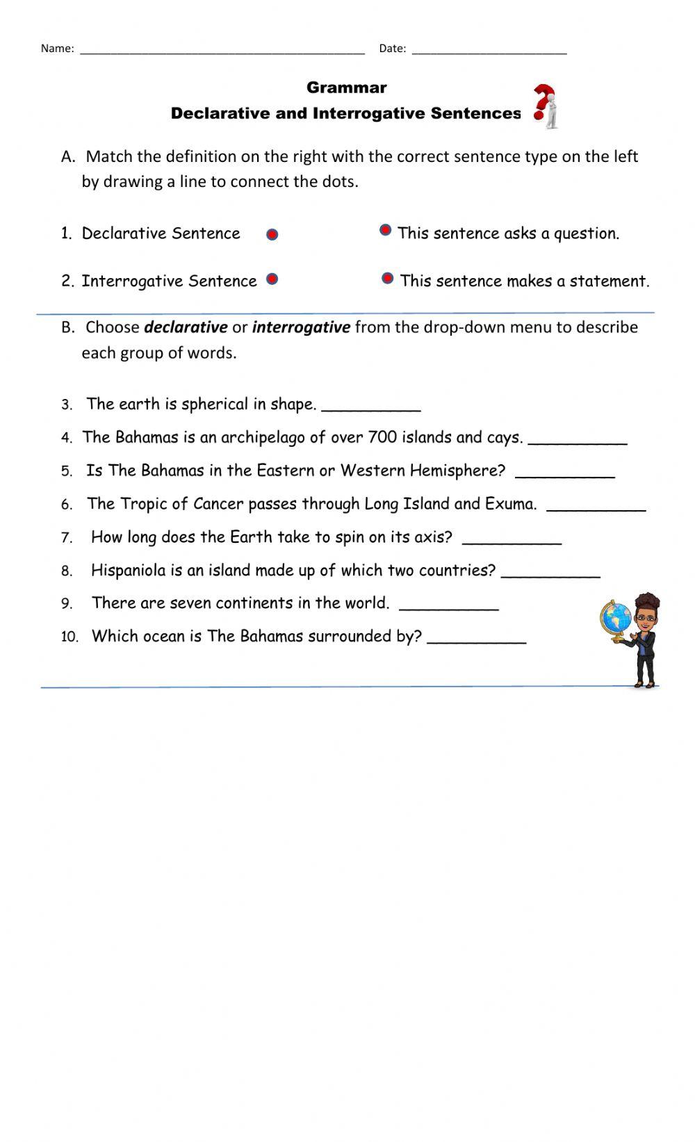 Declarative And Interrogative Sentences Worksheet Live, 42 OFF