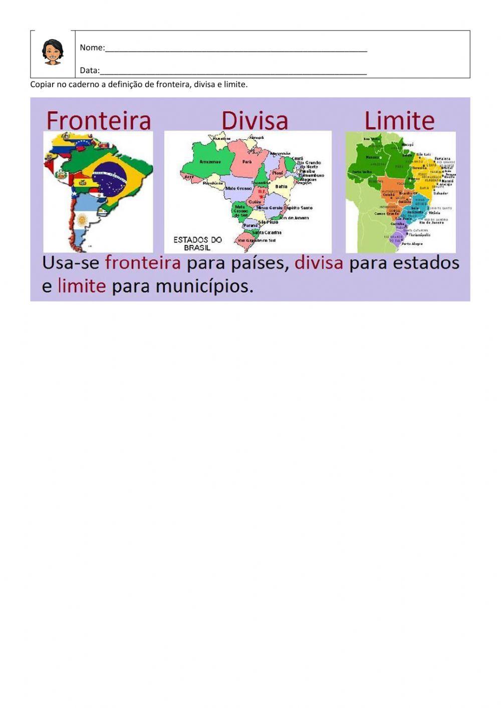 Fronteira, divisa e limite