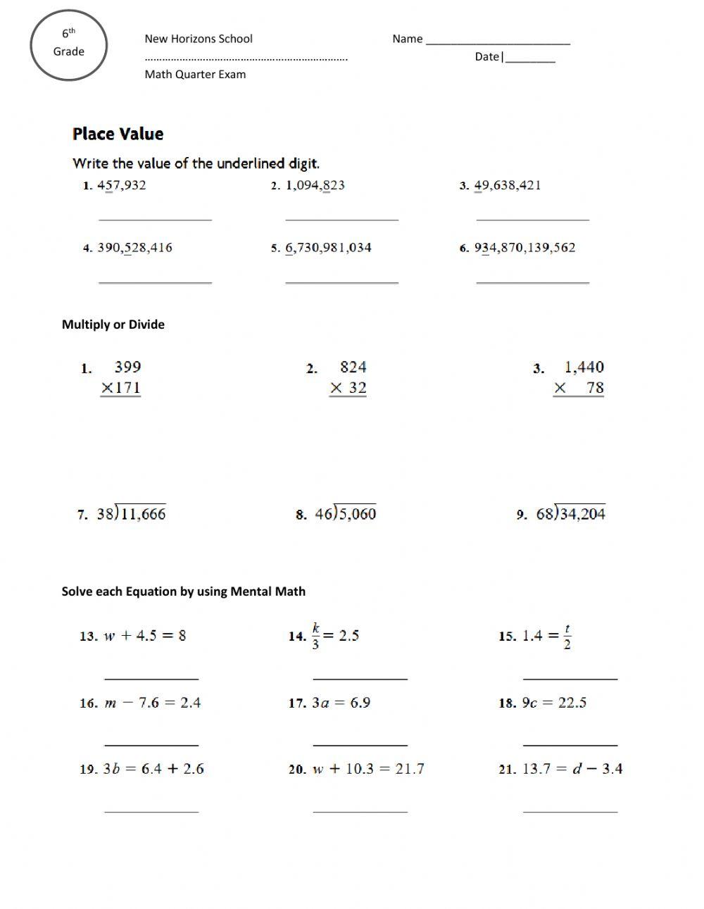 Math Exam 453311 Carlos Rodriguez Live Worksheets
