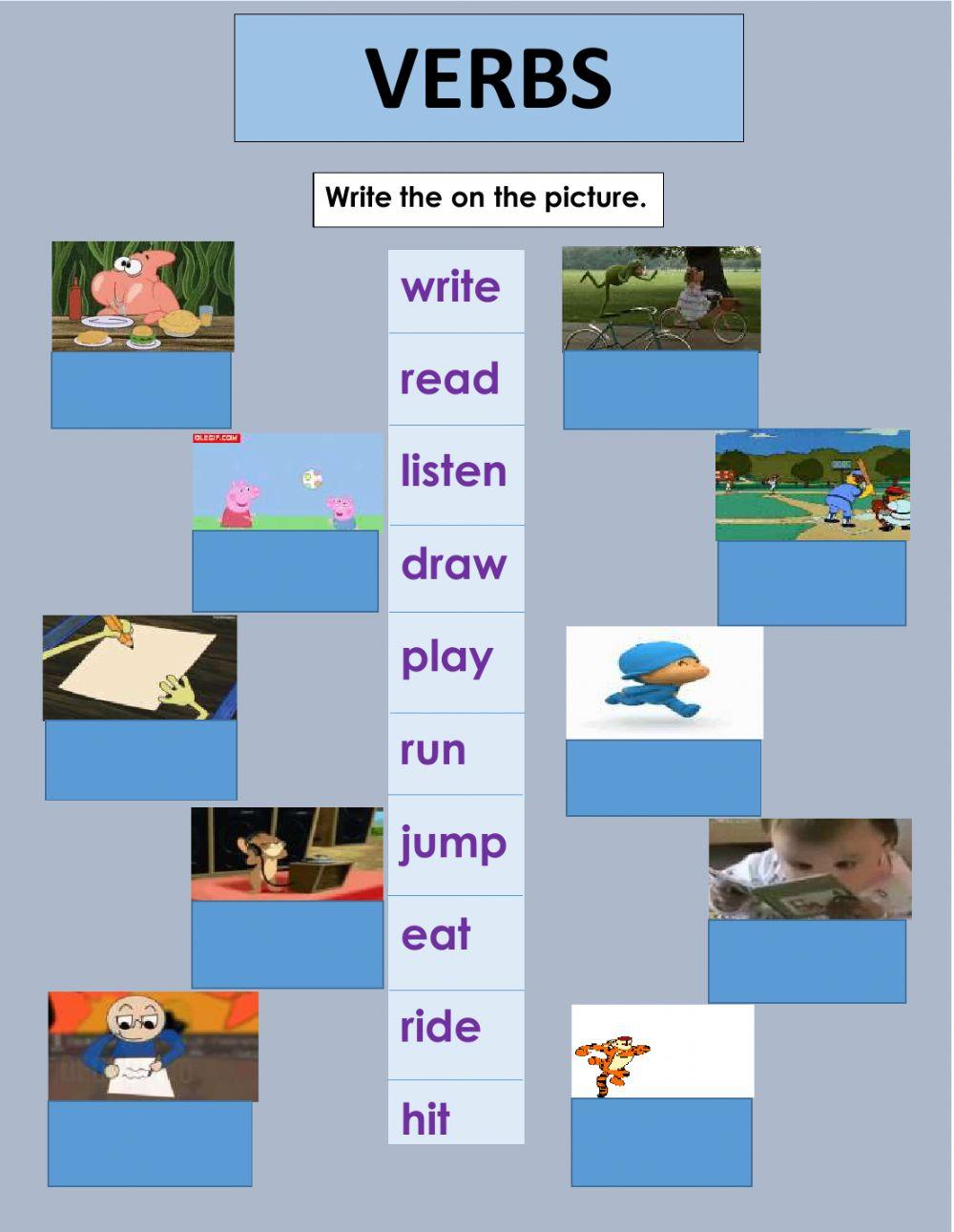 Verbs online exercise for Primaria1 | Live Worksheets