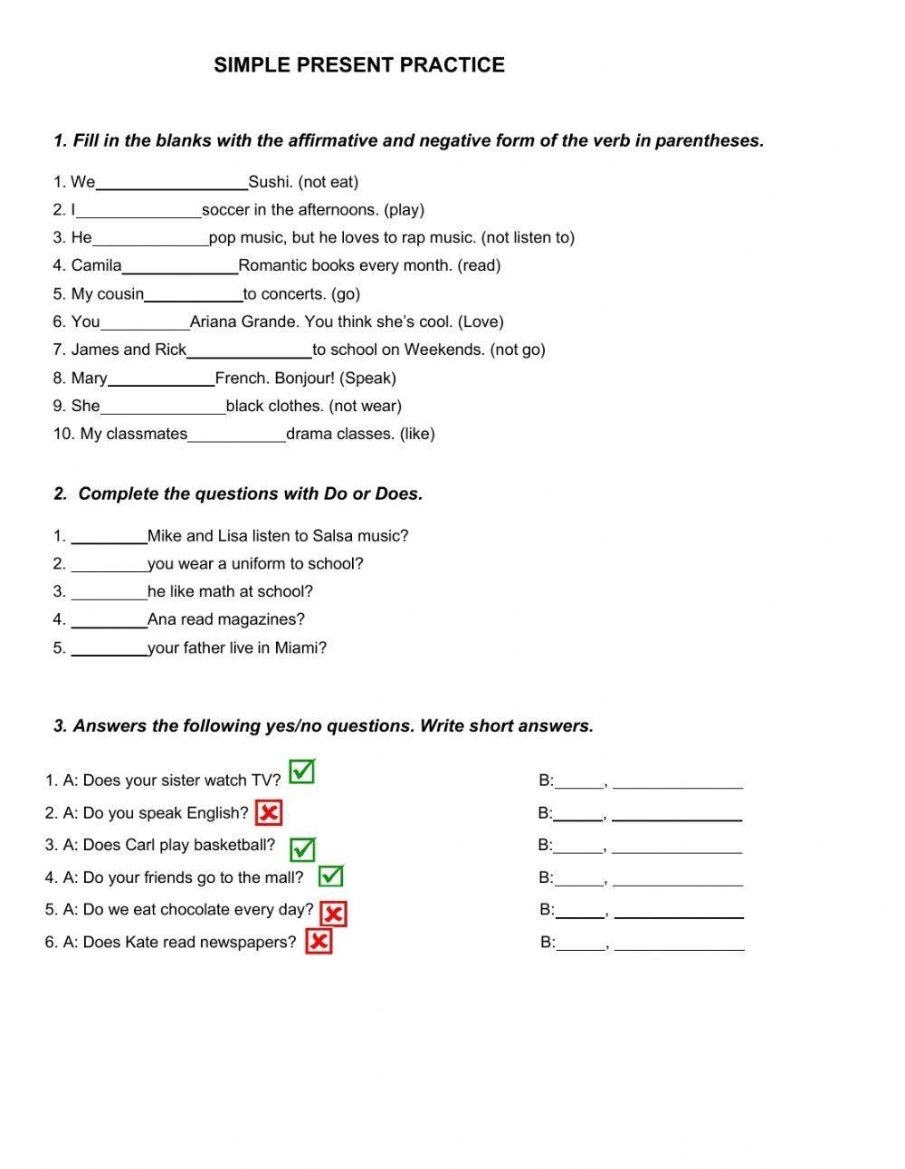 Present simple (preference verbs)