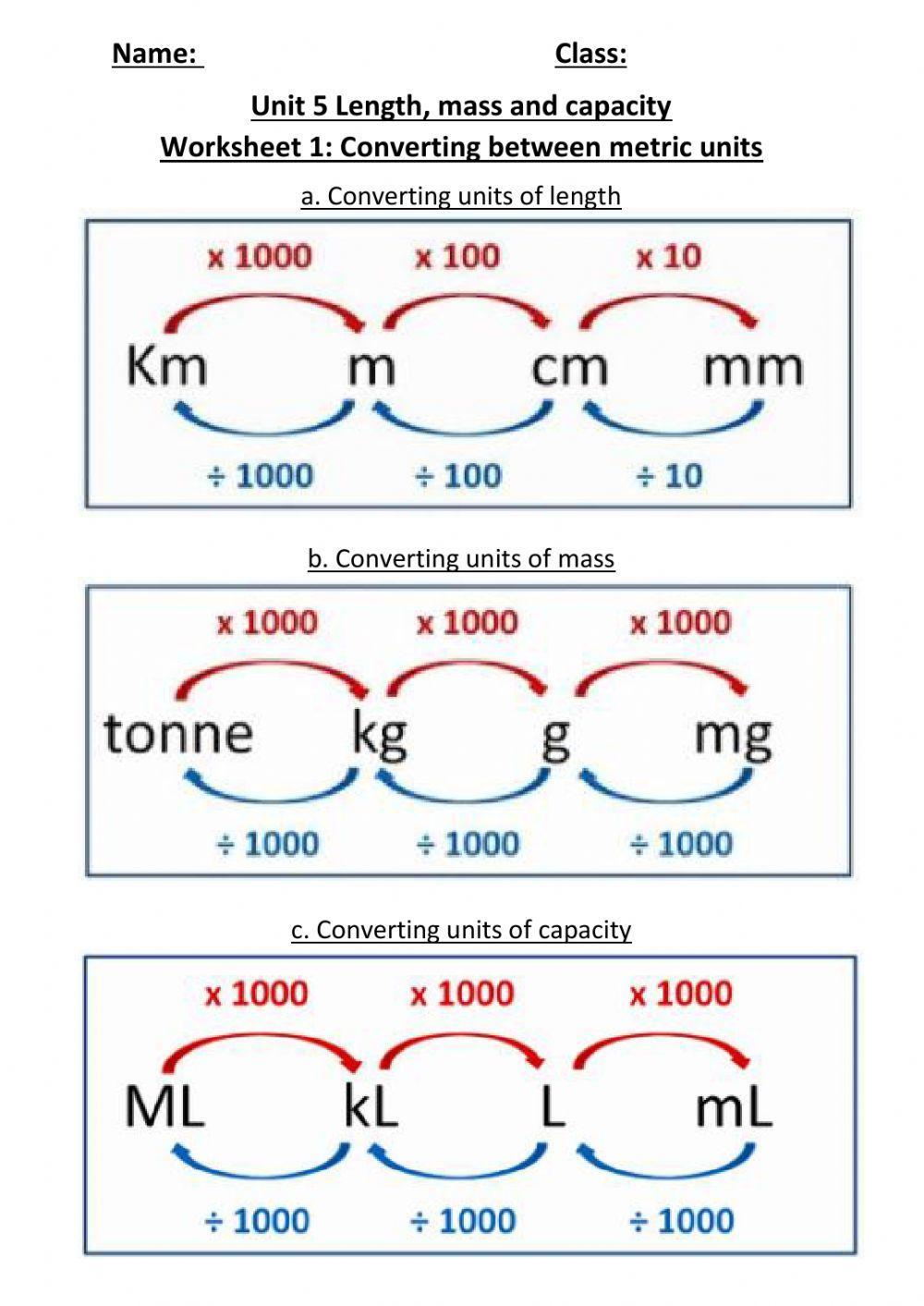 Length, mass and capacity