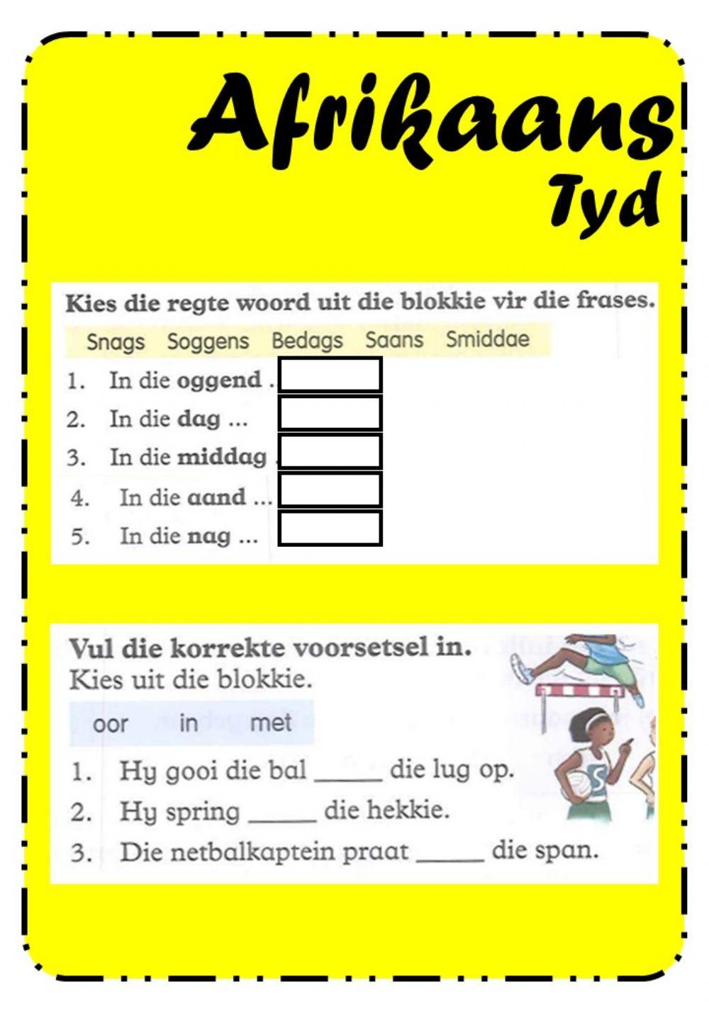 Afrikaans 35 B worksheet Live Worksheets