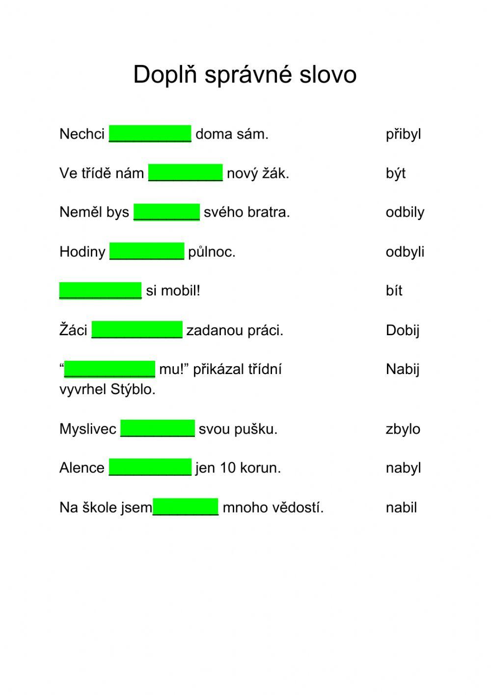 Vyjmenovaná slova po B