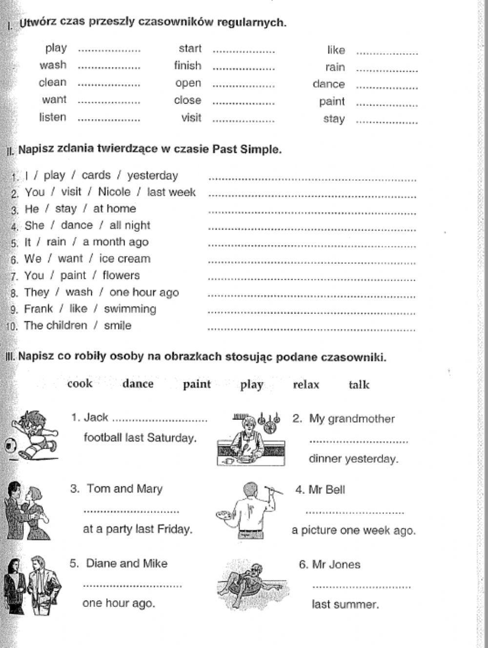 Past Simle (regular verbs +)