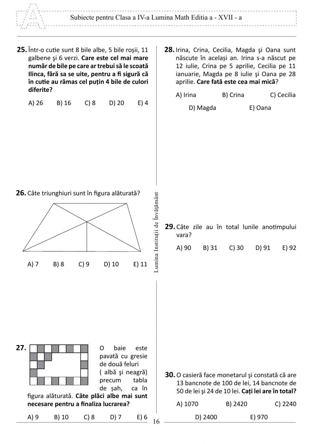 Subiecte LuminaMath 2013