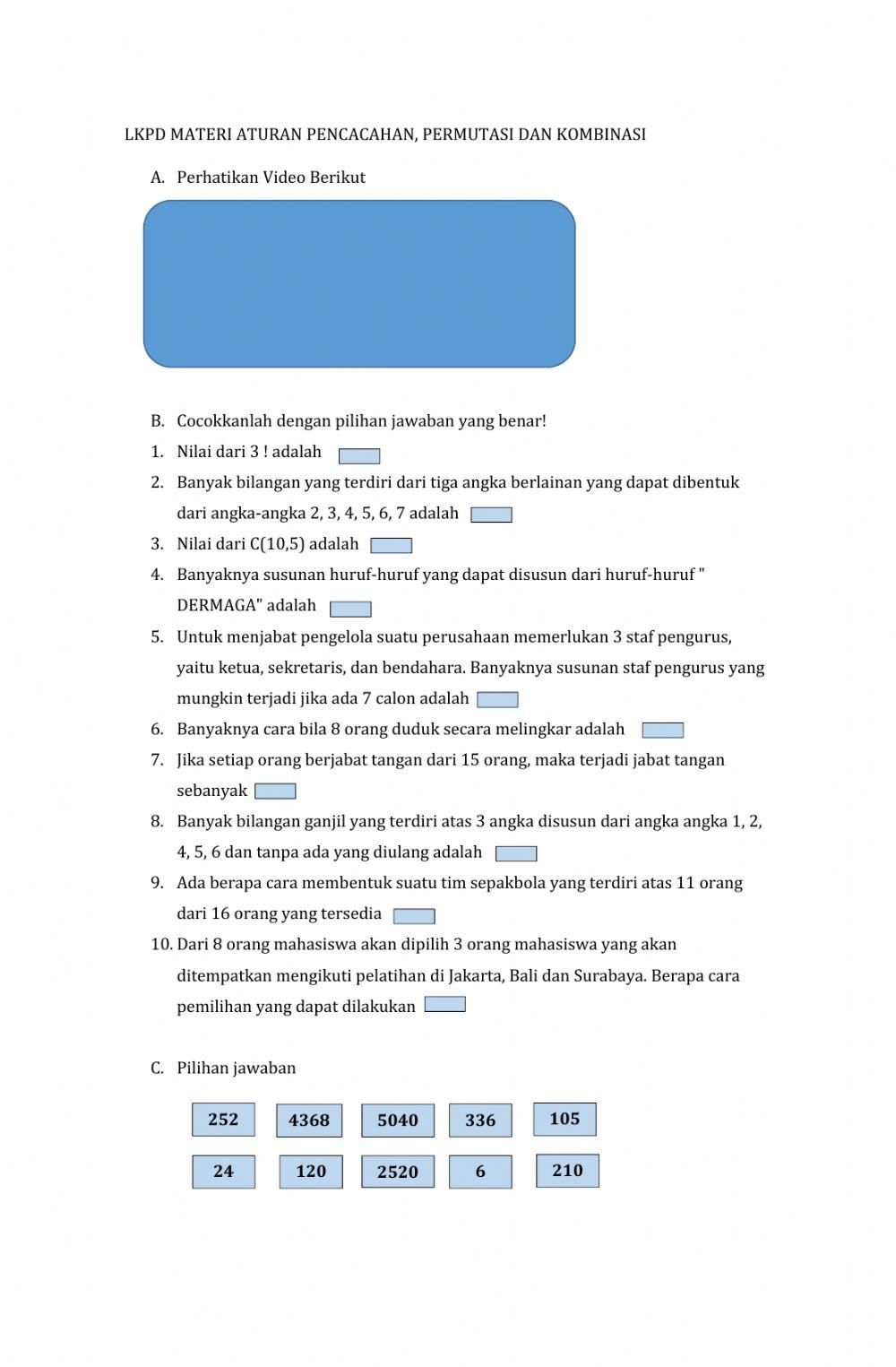 Permutasi dan Kombinasi