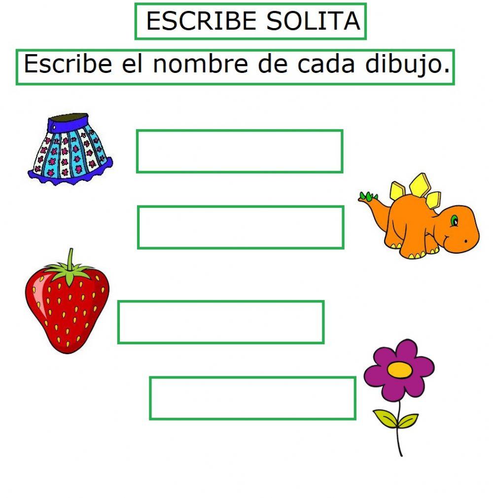 Escribe solita las palabras