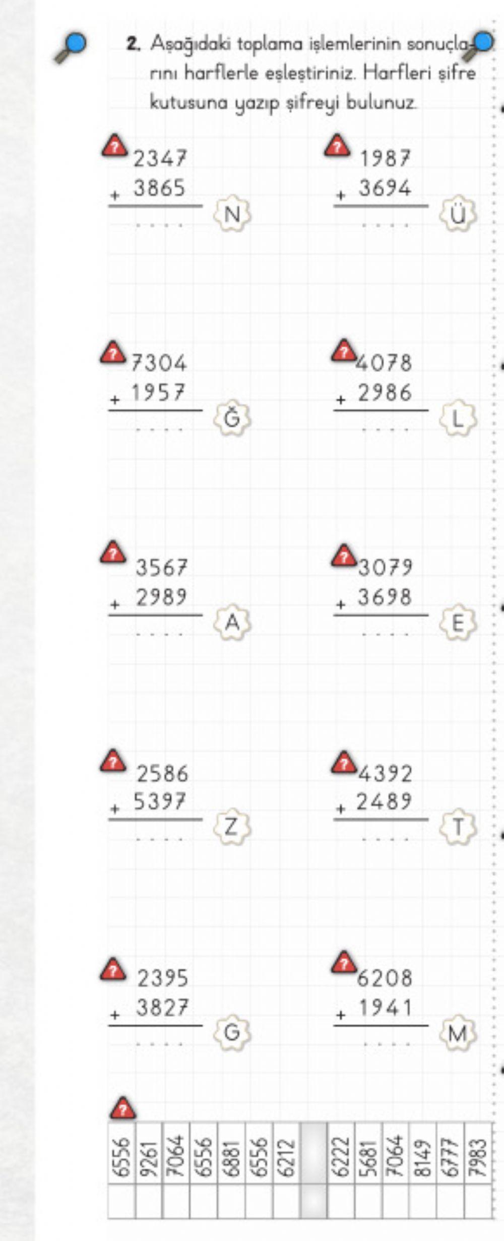 Şifreli Toplama İşlemi 2