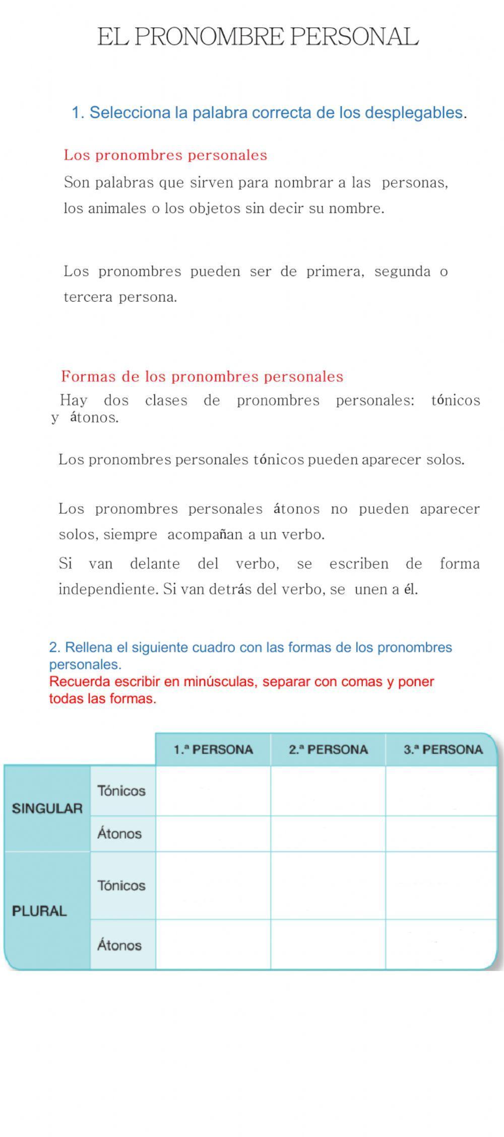 Pronombres personales