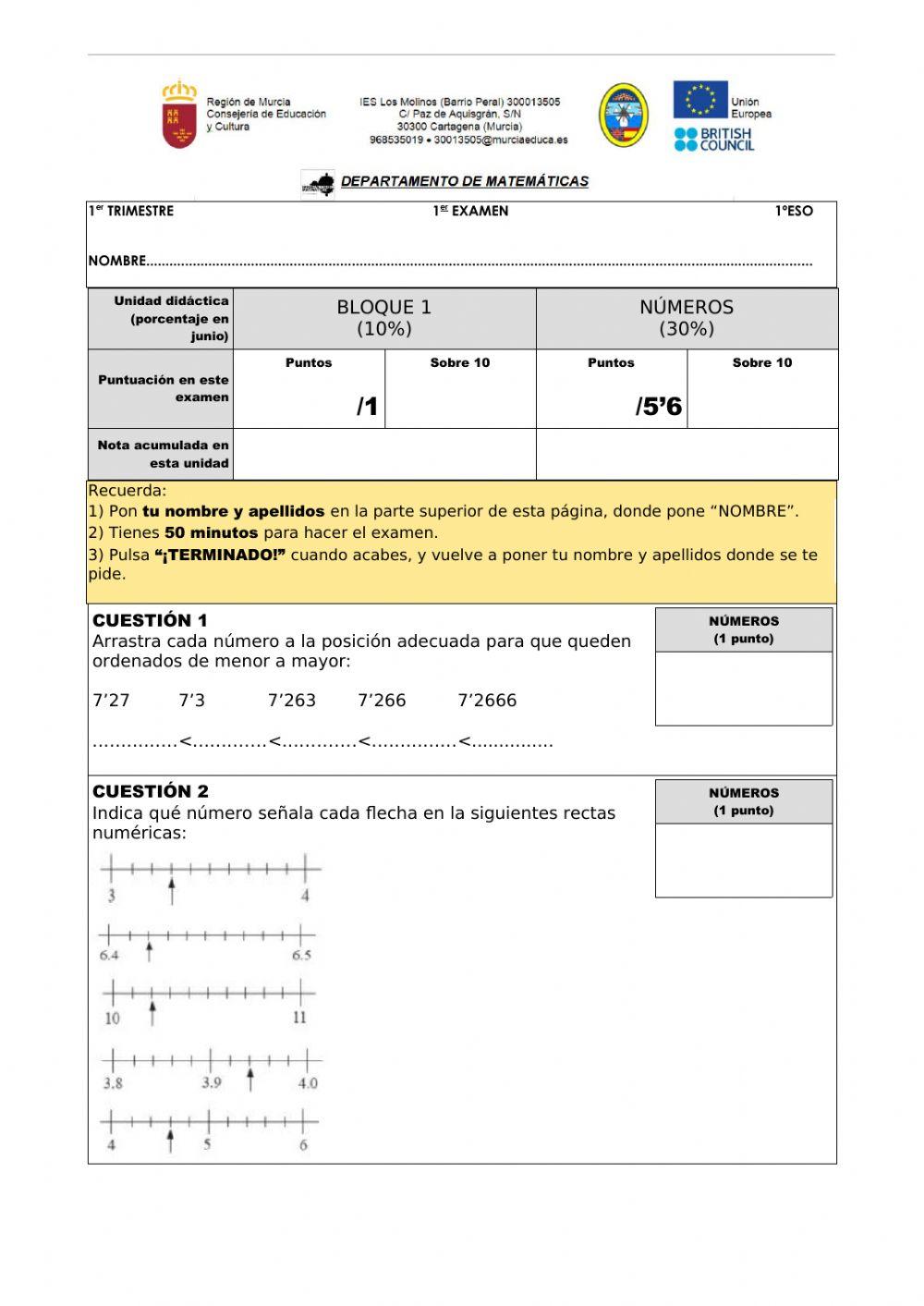 Números naturales, enteros y decimales