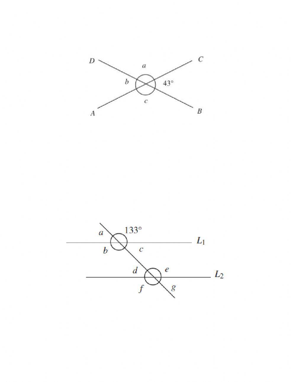 Paralelas cortadas por una transversal (ecuaciones)