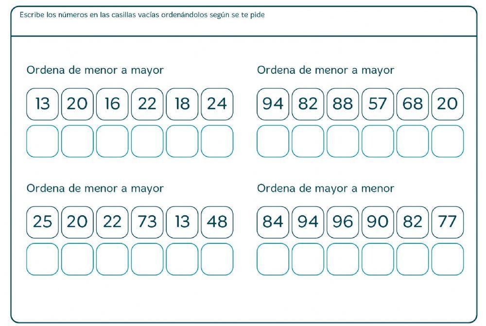 Ordena de mayor a menor
