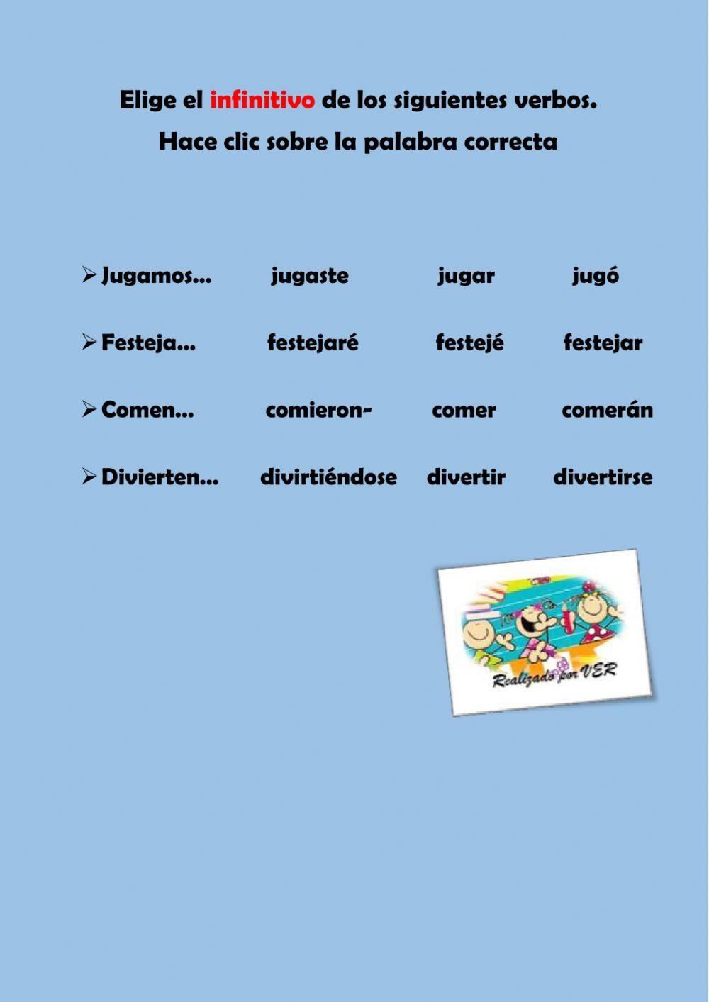 Verbos- Elige el infinitivo