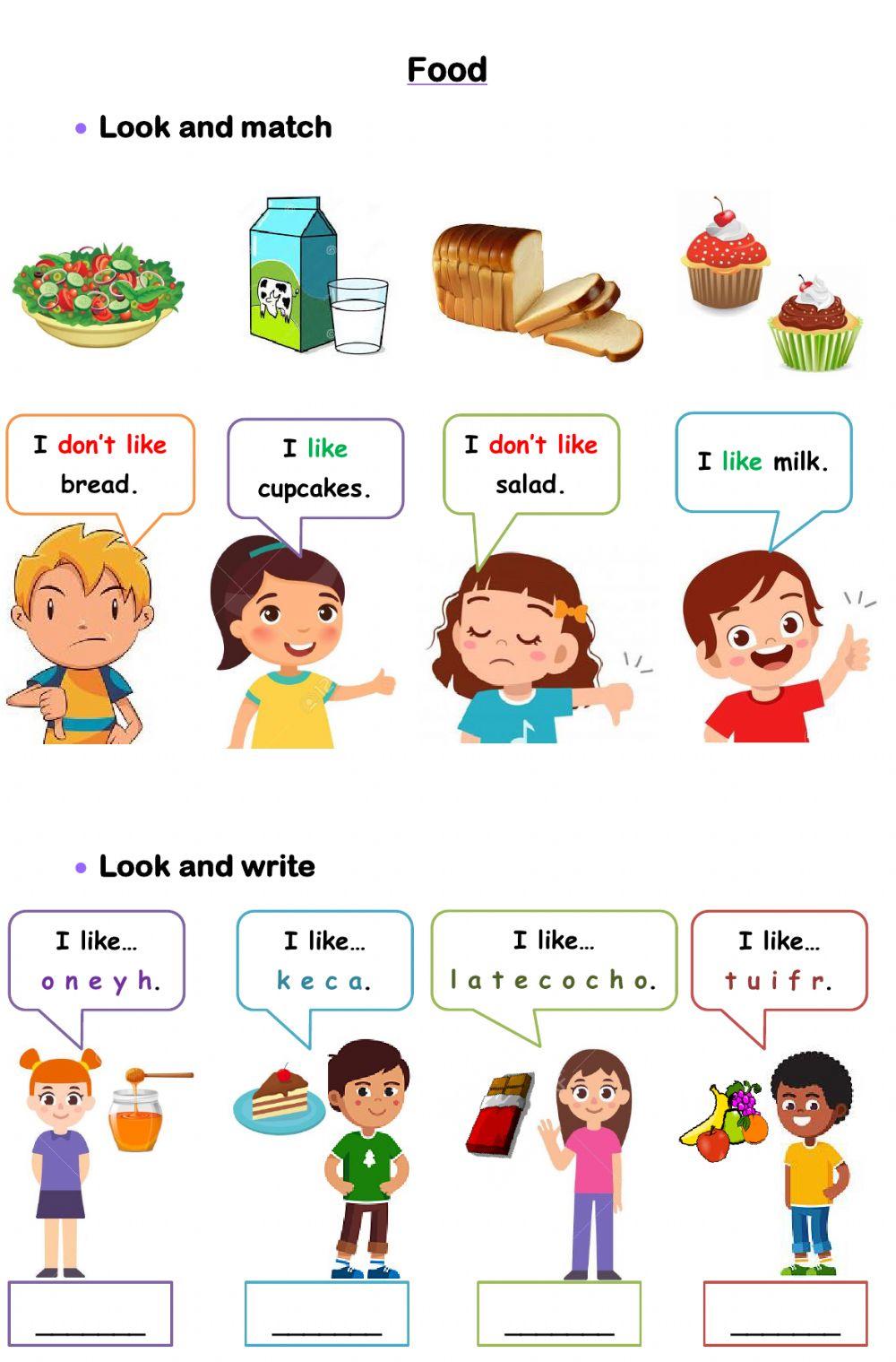 Starter: Food + I like - I don't like Starter: Food + I like - I don't like