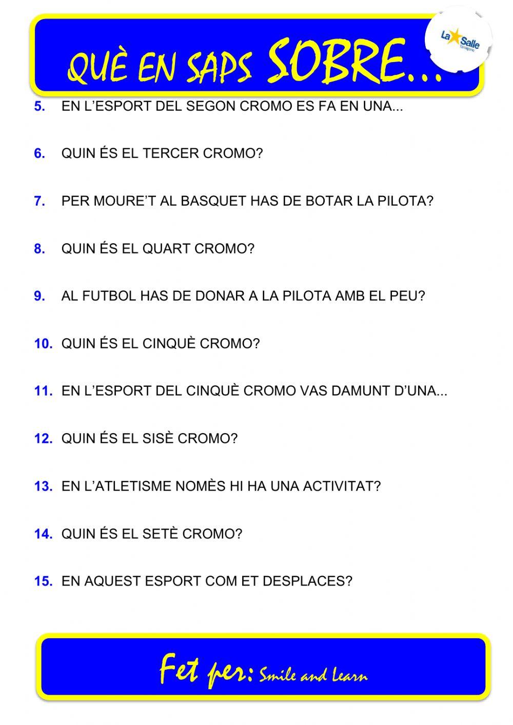 Que saps sobre....Esports I CI