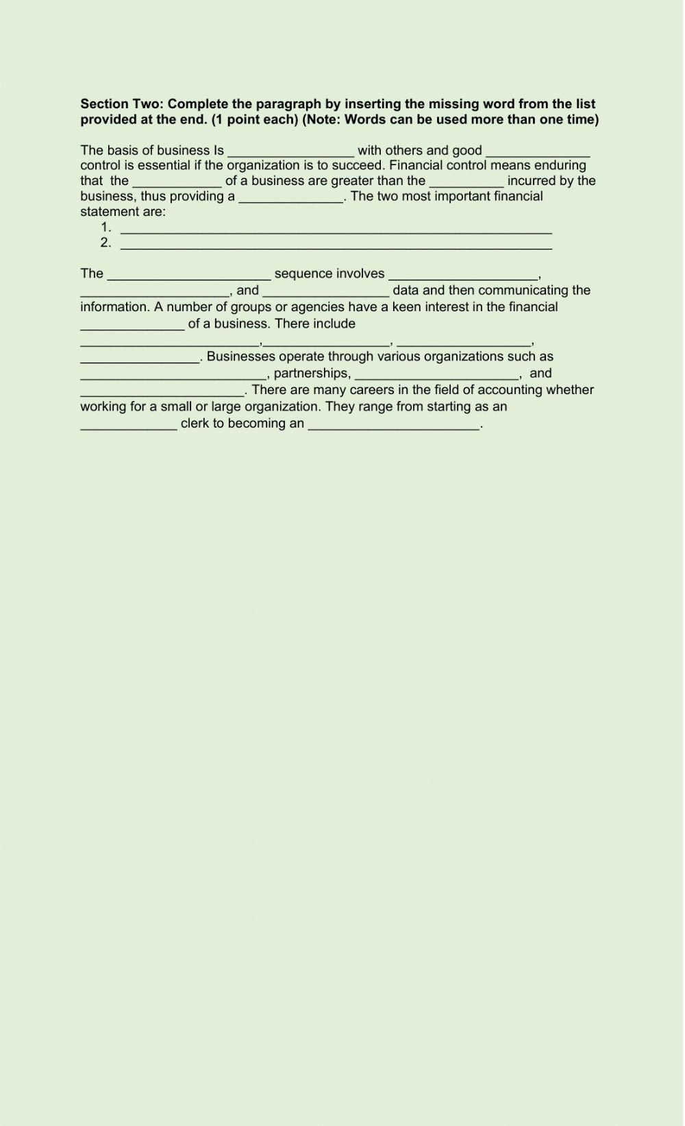 Introduction to Accounting Principles