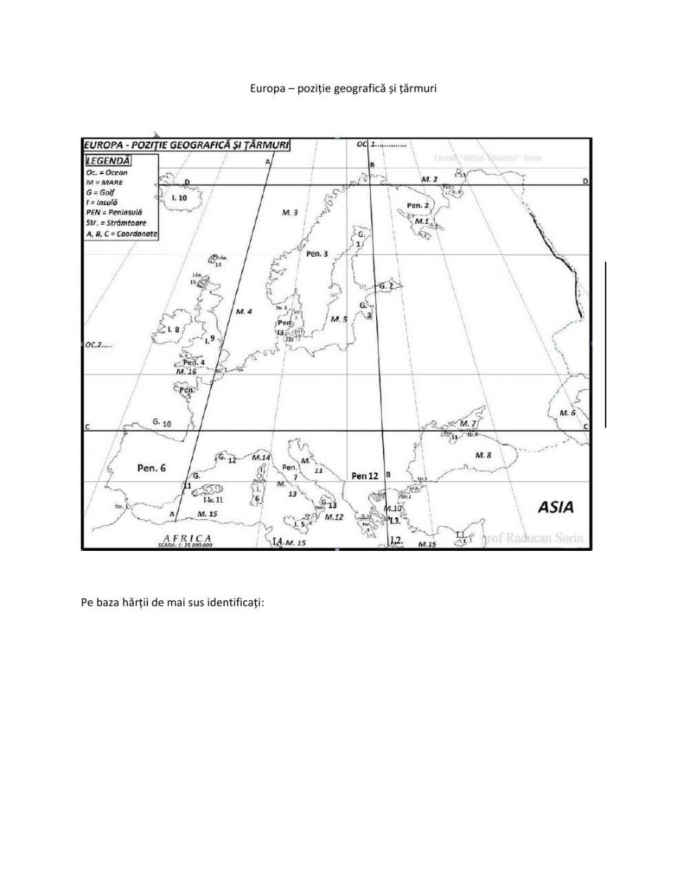 Test tărmurile Europei