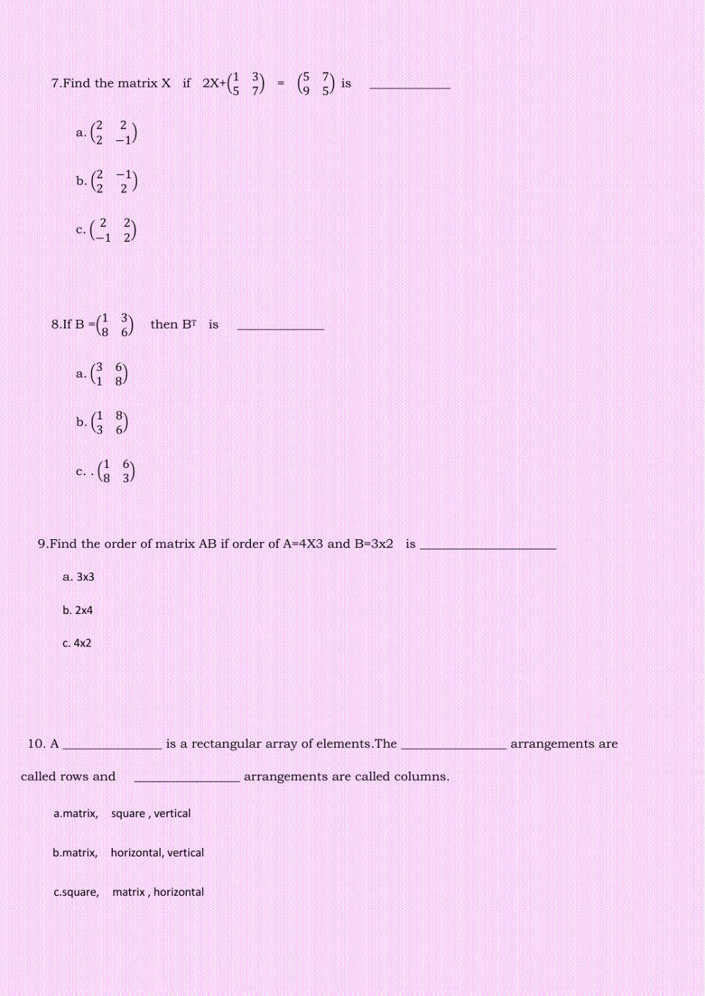 Class 10 Maths Term -II Worksheet - 1